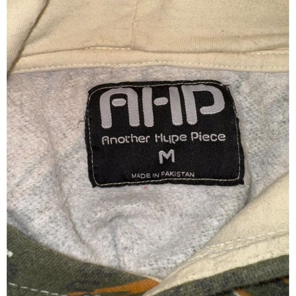 Vintage Another Hype Piece Graphic Design Hooded Sweatshirt Size Medium - Picture 8 of 11